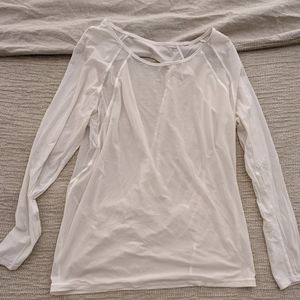 Lululemon if you're lucky long-sleeve, white, size 8